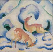 Deer in the Snow (mk34) Franz Marc